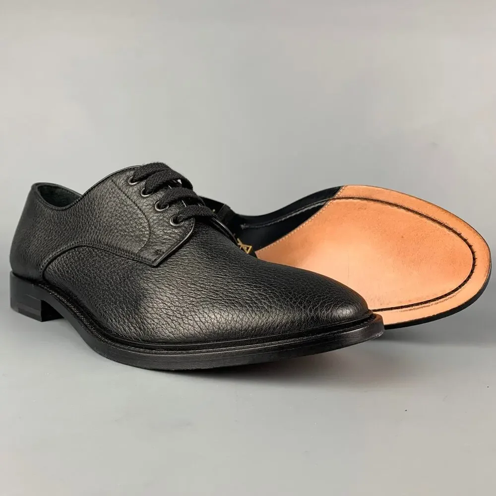 PAUL ANDREW Size 10.5 Black Leather Lace Up Shoes